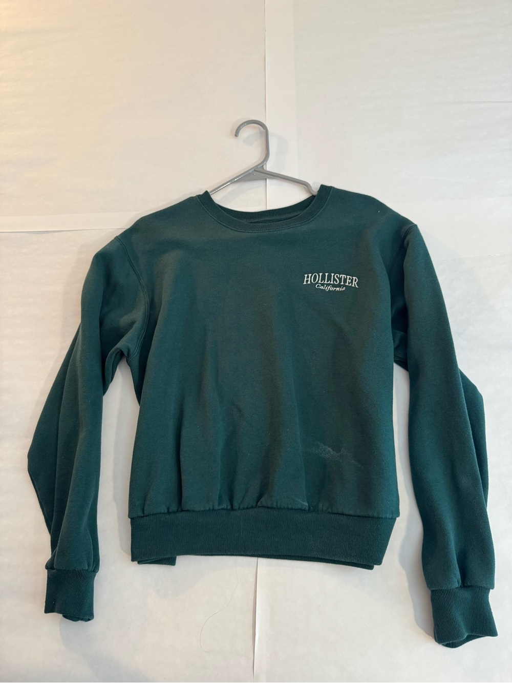 Hollister Dark Green Crewneck Sweatshirt with Logo